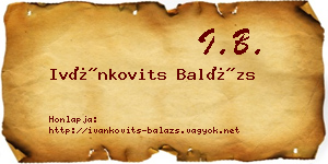 Ivánkovits Balázs névjegykártya
