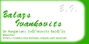 balazs ivankovits business card